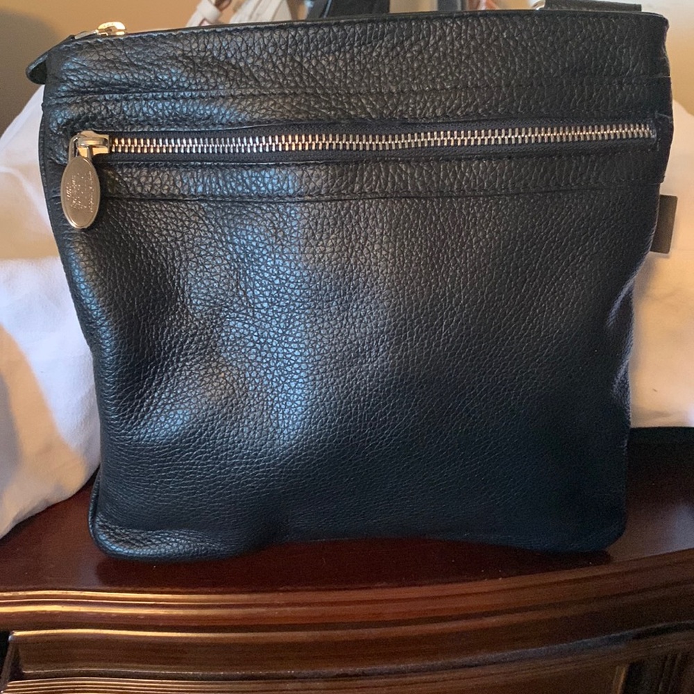 Furla black crossbody leather bag.